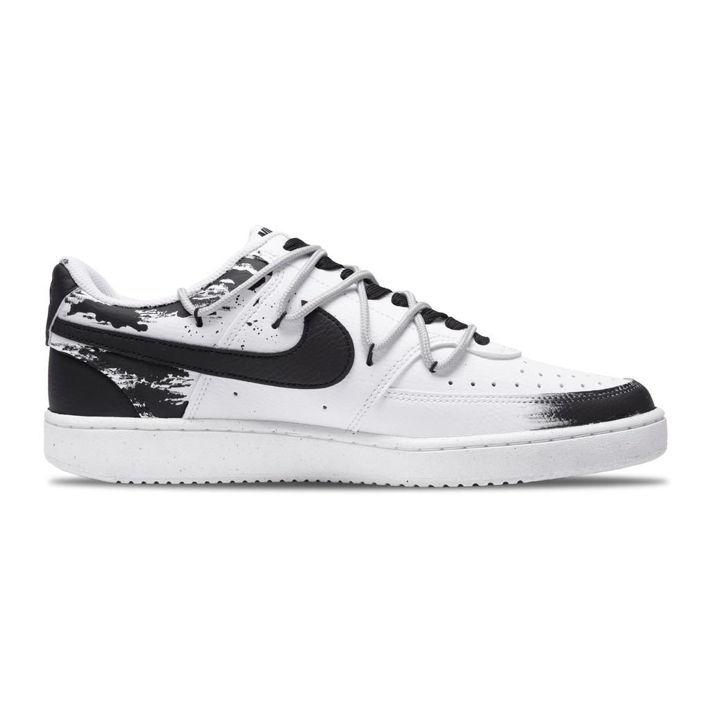 Nike Court Vision 1 Cavalerul Lunii Rezistente la Alunecare Rezistente la Abraziune Pantofi de Skateboard Joși Bărbați Negru Alb DH2987-101(Echipa348-)