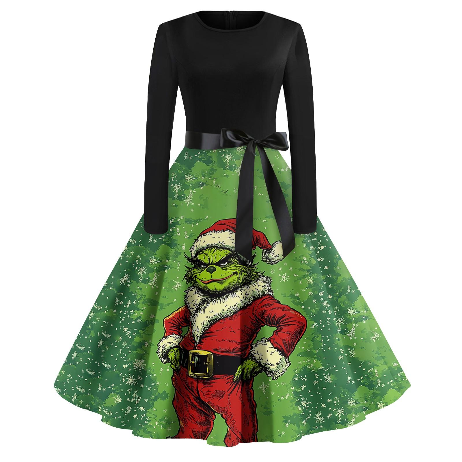 Женское повседневное модное платье с длинным рукавом и принтом — фото 3