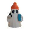 Halloween Ghost Figurine Cute Ghost Holding Phone And Cup Statue Small Ghost Tabletop Ornament for Halloween Home Decor