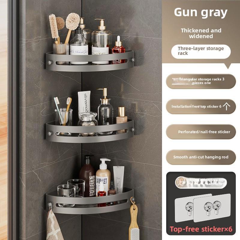 Kein Bohren Badezimmerregal Toilette Waschtisch Toilette Wandhängend Dreieckiges Aufbewahrungsregal Toilettenregal