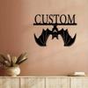 1pc Custom Metal Inverted Bat Crest Wall Art, Personalized Engraved Nameplate for Entrance, Courtyard, Presents, Rustic Home Decor