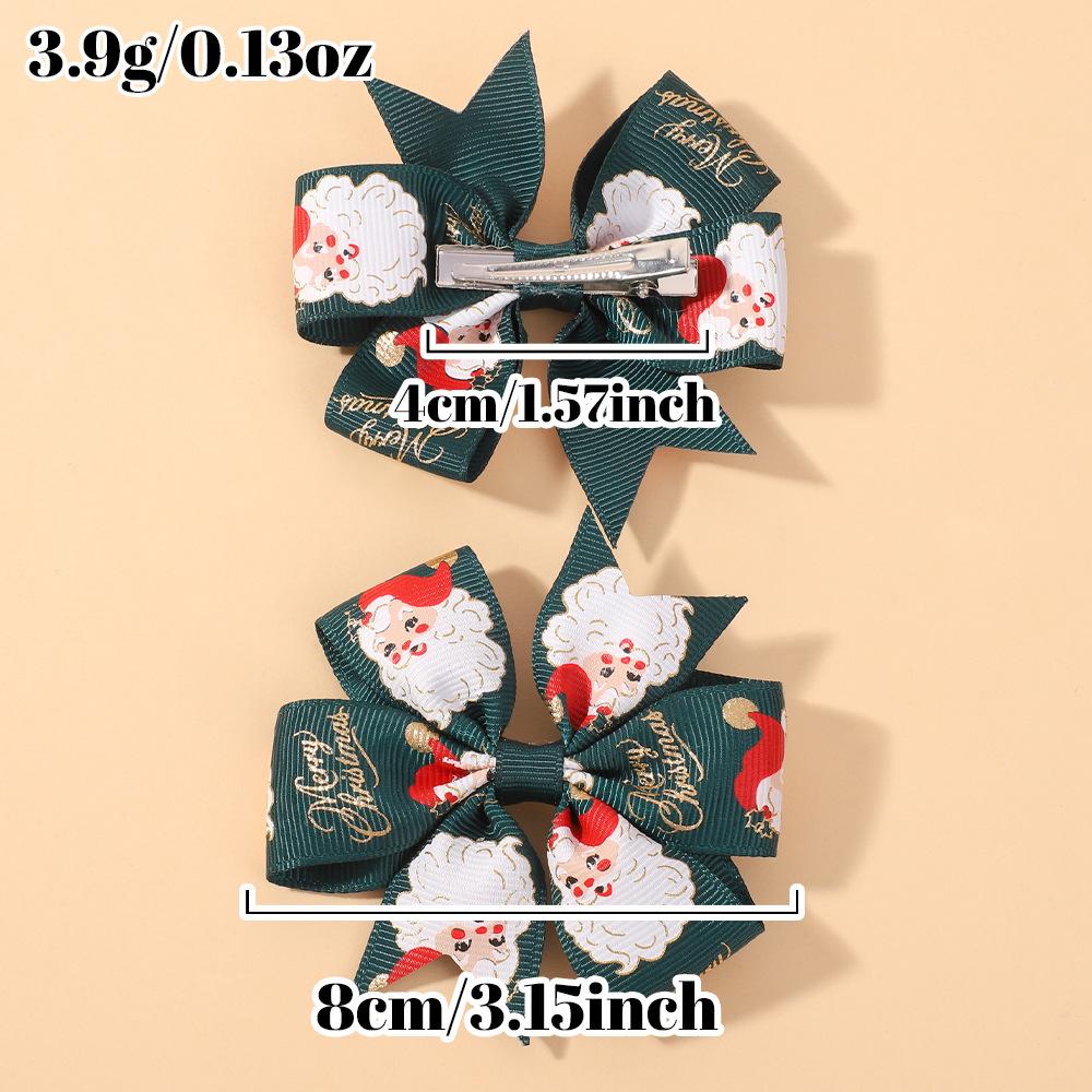Christmas Snowflake Elk Red And Green Children'S Hair Accessories Set Holiday Headgear Vintage Dovetail Hairpin 4790