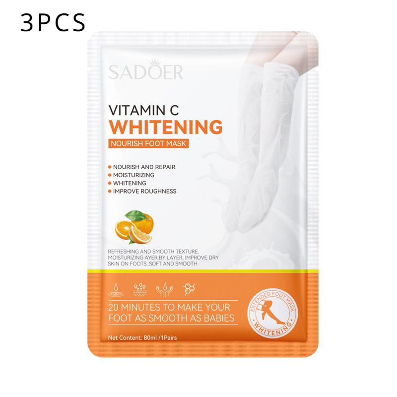 

Питательная маска для ног SADOER с витамином С, увлажняющая и осветляющая маска для ног с морщинами на ногах 3pcs