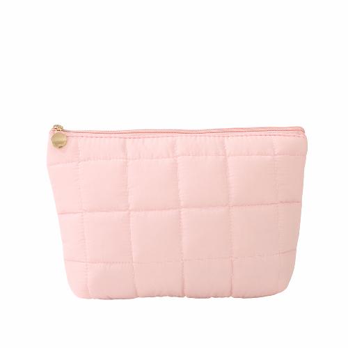 New Floral Quilted Large Plaid Cosmetic Bag Large-capacity Three-dimensional Hand-held Bubble Grid Fashion Pleated Storage Toiletry Bag