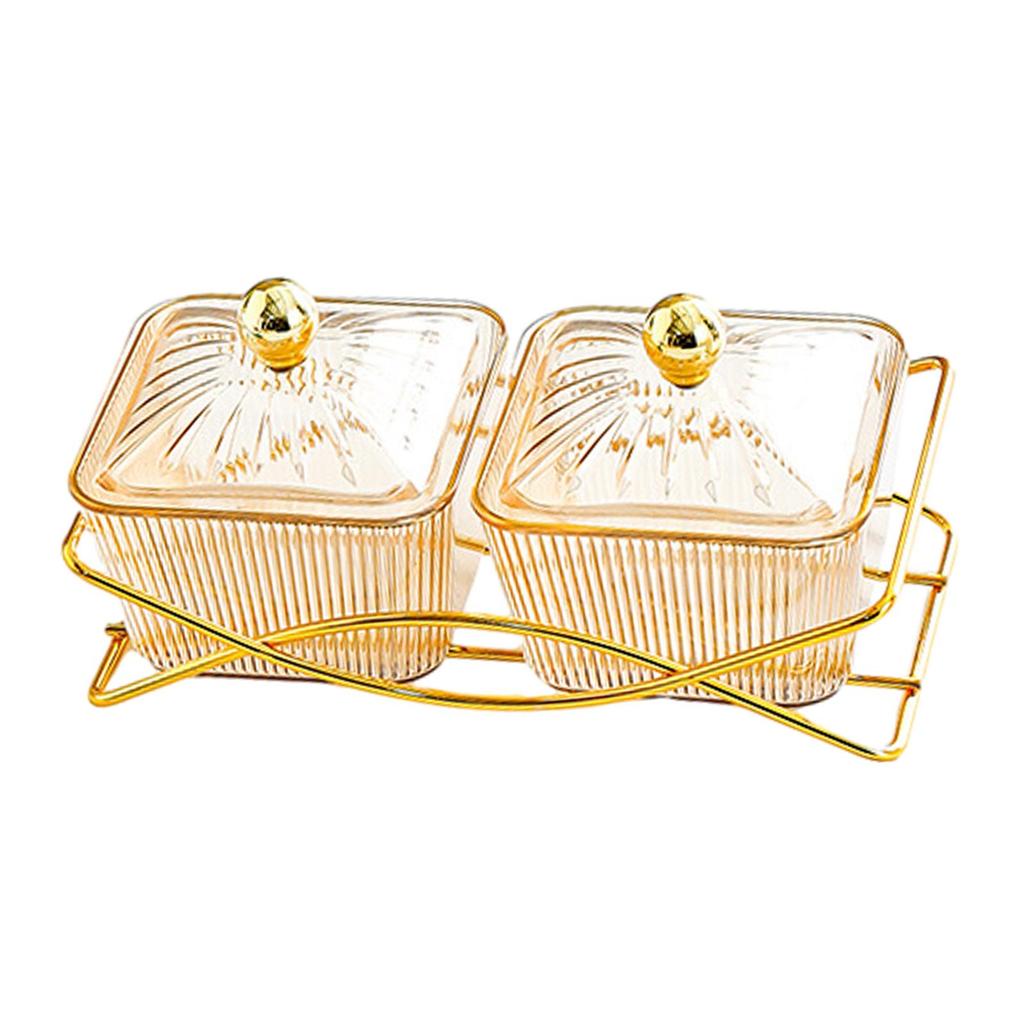 Nordic Fruit Snacks Serving Platter with Lid Cookies Jar Dessert Dividing Plate for Nuts Party Nuts Snacks Appetizer Home