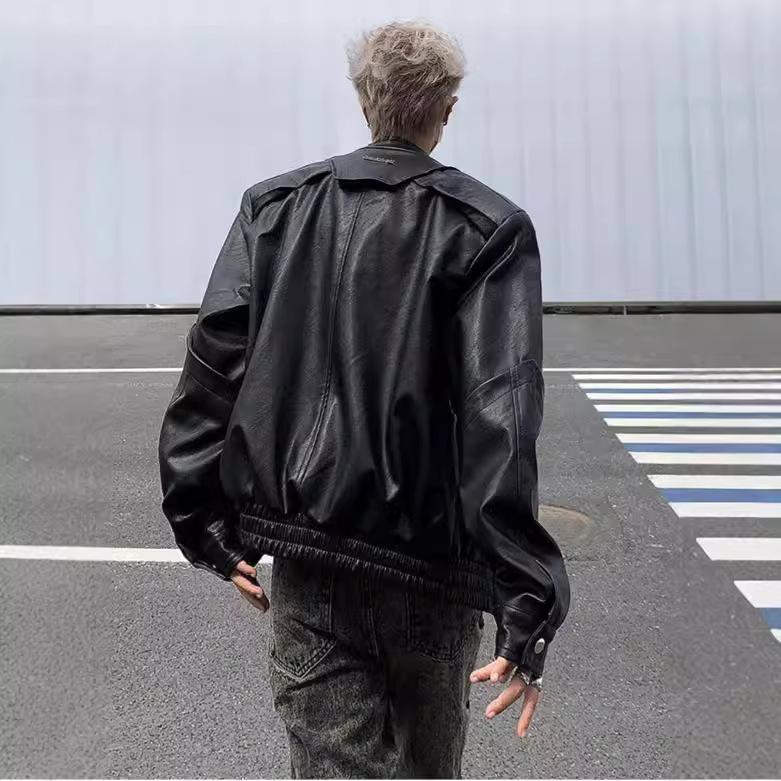 Pu Leather Jacket Men's Autumn New Handsome Pilot Uniform Jacket