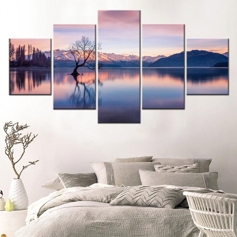 5 Pieces Canvas Wall Arts Landscape Poster Painting New Zealand Nuture Wallpaper Modular Home Decor Picture Print Living Room