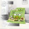1pc Flannel Keroppi, Picnic, CuteThrow Blanket, Cartoon Truck Pattern Printed Blanket, Warm Cozy Soft Blanket For Couch Bed Sofa Car Office