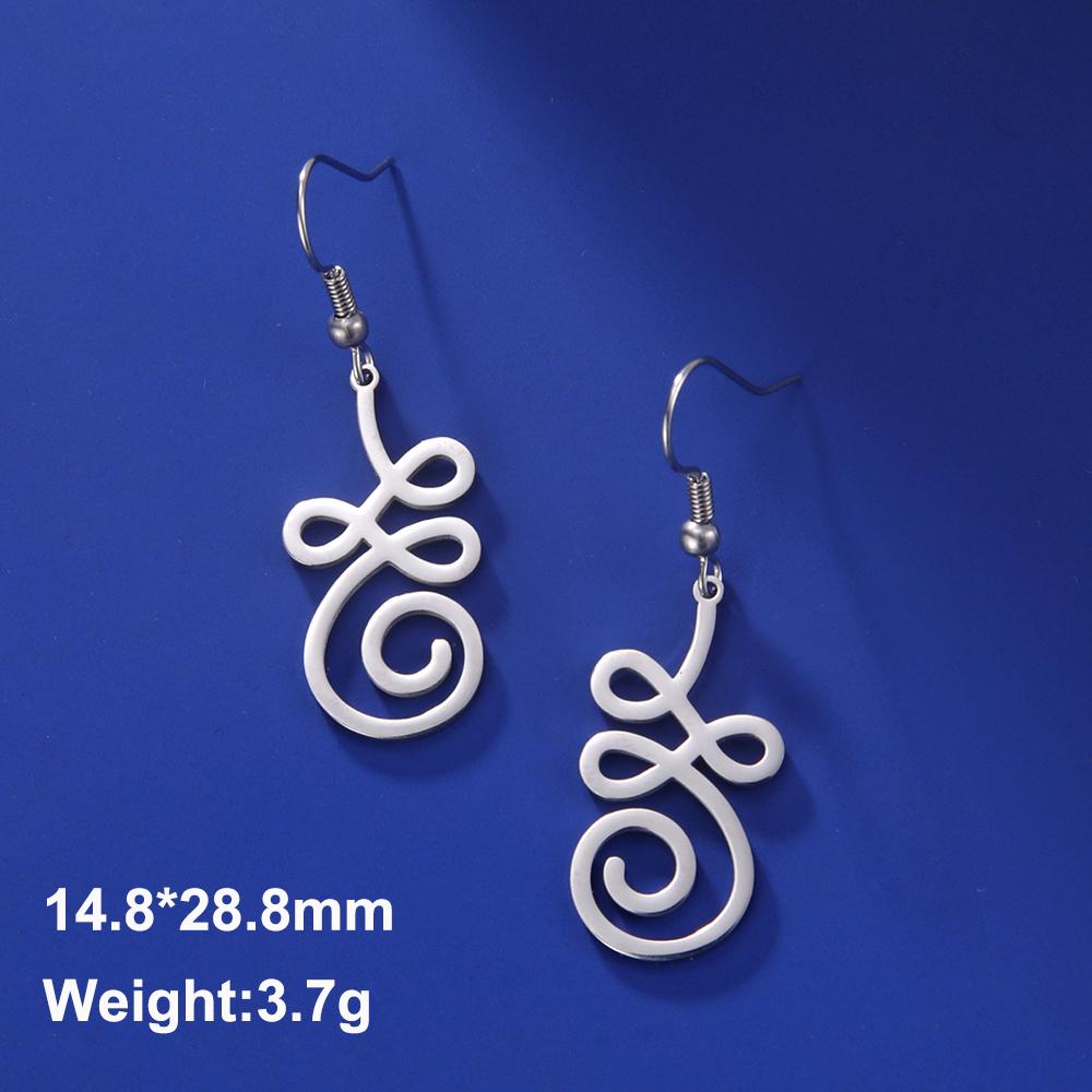 Dawapara Lotus Unalome Earrings Spiritual Shiva Yoga Symbol OM Aum Butterfly Pendant Stainless Steel Jewelry