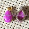 Purple Sugilite Teardrop & Round Jade Pendants