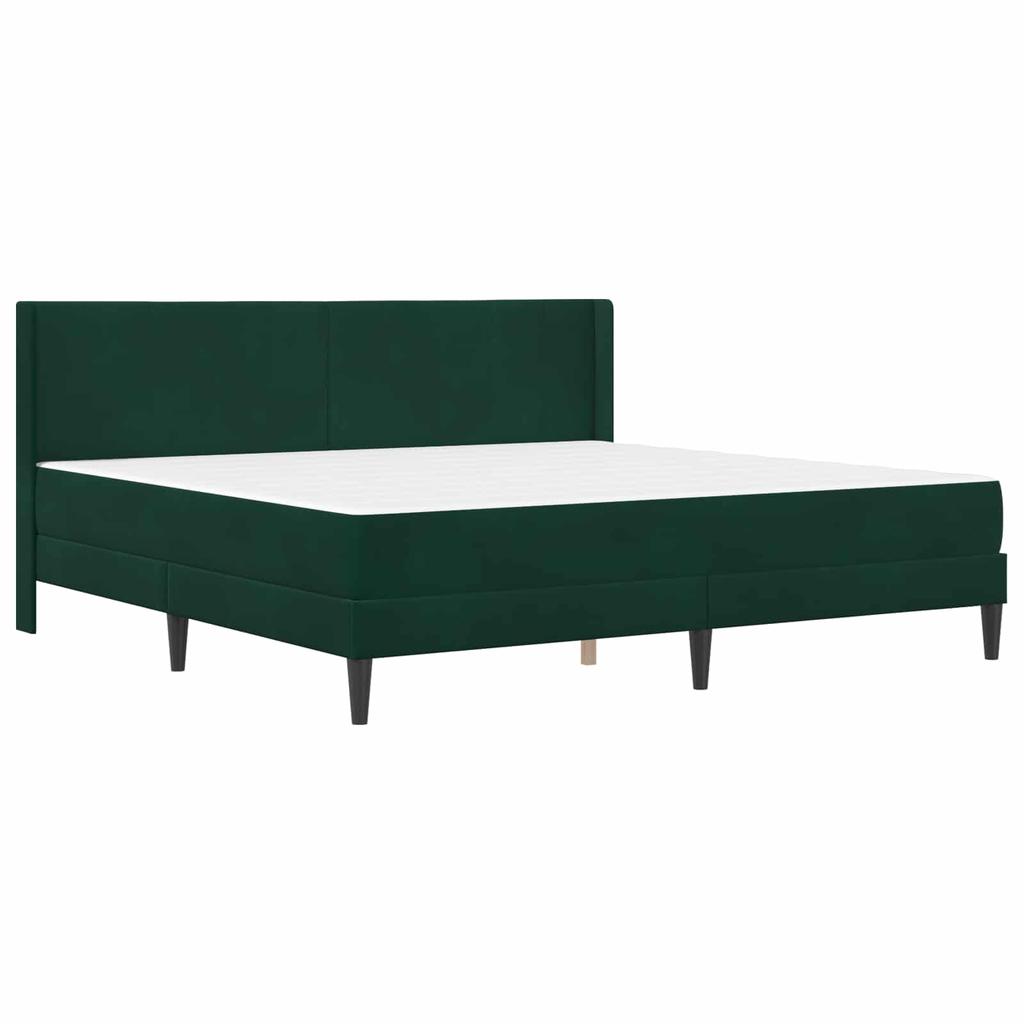 Bed Frame with Mattress Dark Green 180 x 200 cm Velvet