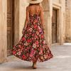 Women’s Casual Floral Print Spaghetti Strap Maxi Dress Lightweight Sleeveless Beach Holiday Long Sundress Loose Fit Summer Dress