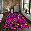 Leopard Print Carpet In Vibrant Pink, Black, and Yellow for Modern Home Decor Suitable for Use As an Anti-slip    for    Room and Bedroom Sofas