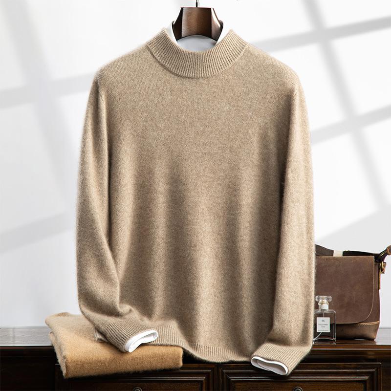 Cashmere sweater, semi-turtleneck sweater, loose and thickened long-sleeved bottomed knitted sweater, with a new top inside.