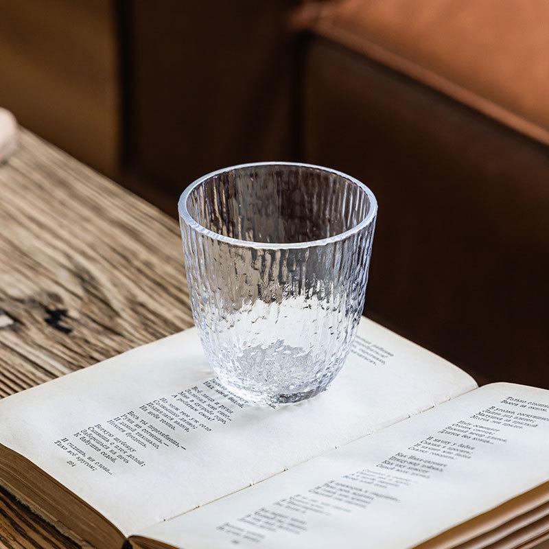 Simple Texture Glass Round Transparent Water Cup Daily Household Coffee Cup Restaurant Juice Cup Milk Cup