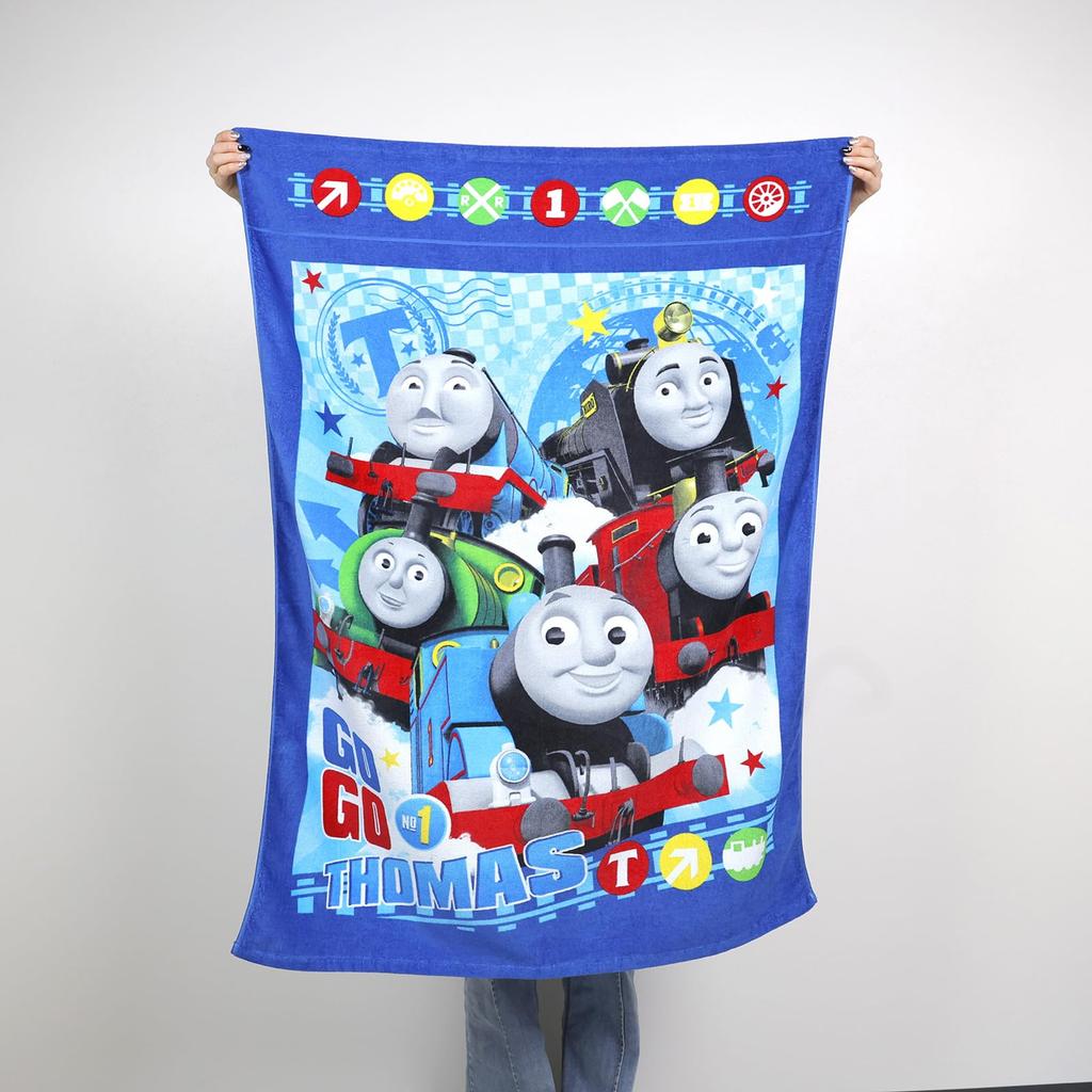 Marushin Towel Thomas the Tank Engine Nap 4645001200 Children's Blanket, Character, Blue, Cute, 100% Cotton, Boys' Blanket, Summer, Daycare,