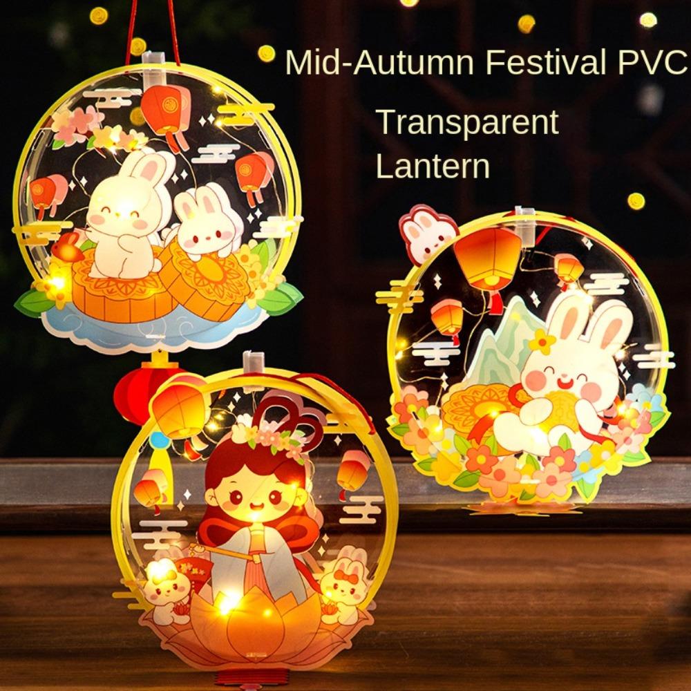Waterproof Handheld Rabbit  Lantern Transparent Cartoon Rabbit Lamp  Party Decoration