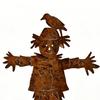 Metal Scarecrow Garden Stake, 27.36 Inches Rusty Scarecrow Yard Art Stake, Farmhouse Yard Sign with Stake, Rustic Outdoor Decoration for Lawn