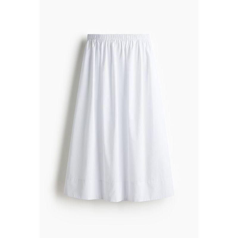

HM 2025 New Fall Women s Clothing Fashion Casual Casual Cotton Midi Skirt 1275638 White 160/72