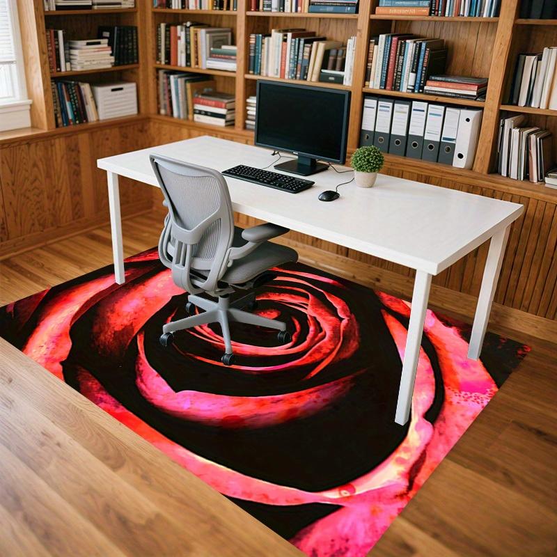 1pc Rose Swirl Themed Rug for Home Decor, Non-slip Office Carpet, Chair Mat, Outdoor Mat, Christmas and Halloween Gifts-0731022