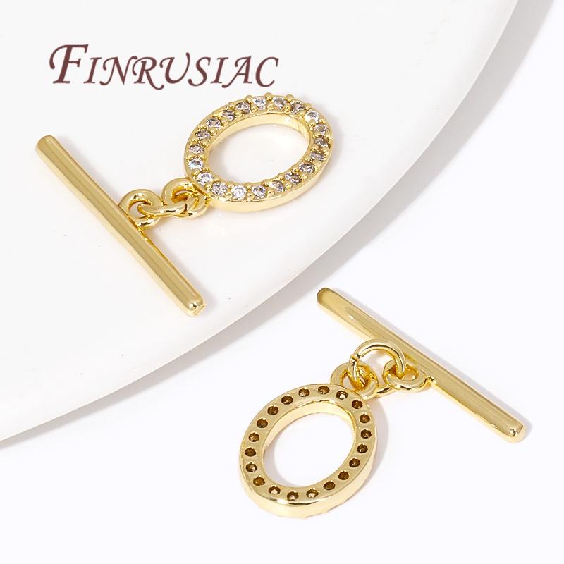 18K Gold Plated Brass OT Clasp Toggle Clasps Connector For DIY Bracelet Necklace Jewelry Making Findings Accessories