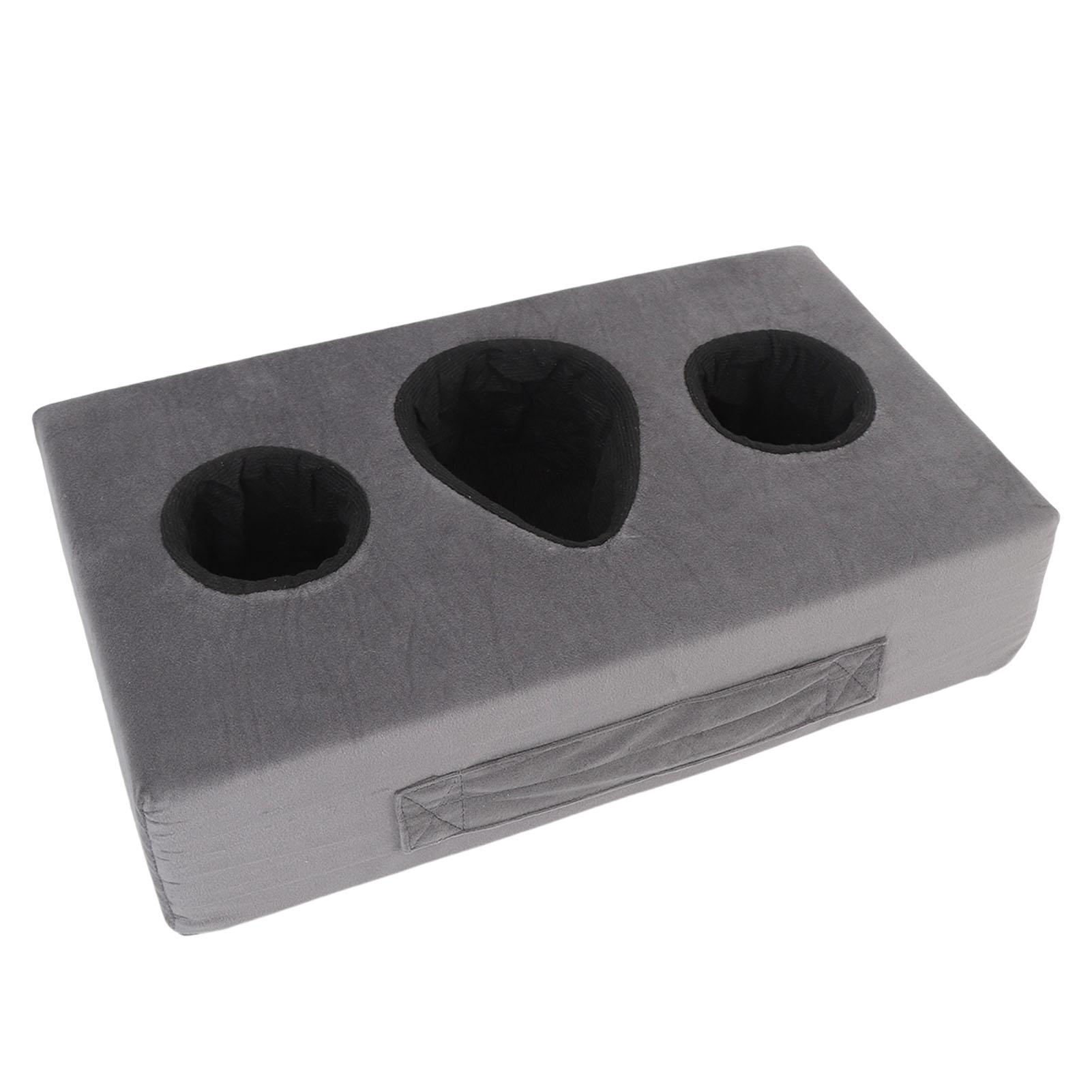 

Sofa Cup Holder Pillow Prevent Spills Sponge 3 Compartments Couch Drink Holder for Cars RVs Boats серый