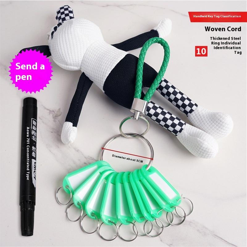 Leather Handheld Classification Key Card 10 Signboards Keychain Hanging Handheld Keychain Rentals Labels Storage Tags