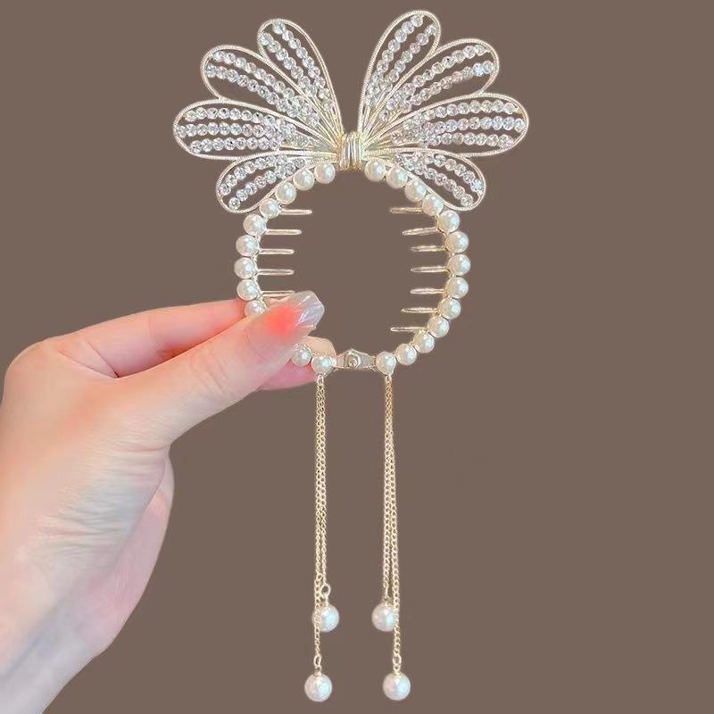 Women's Tassel Rhinestone Hair Clip Exquisite Glitter Maruko Headband Hair Clip  Valentine's Day Gift For Girlfriend Wife