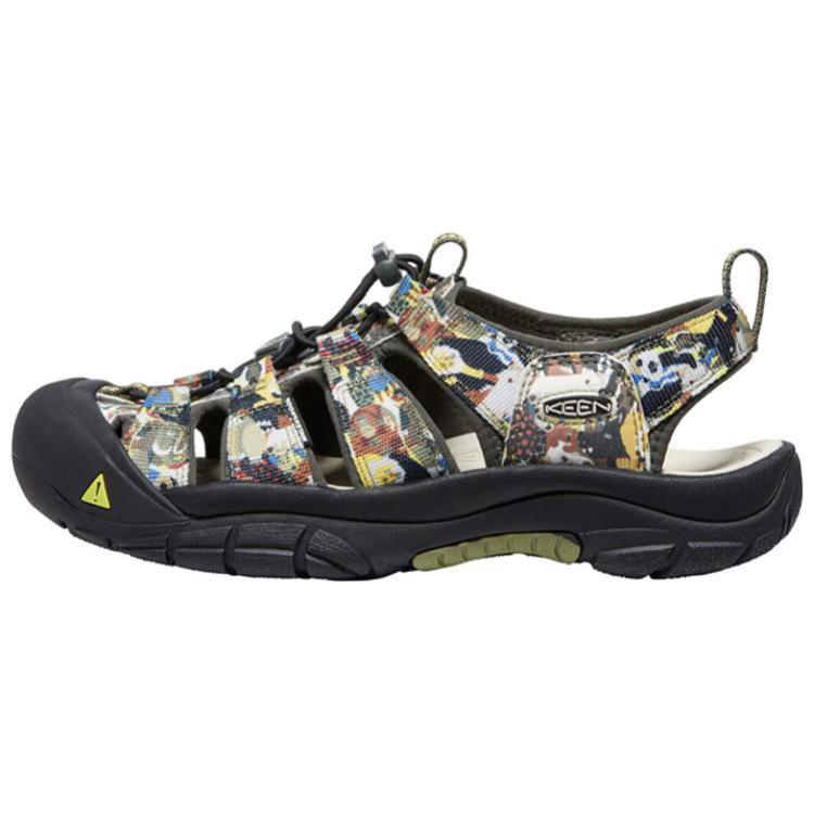 Keen Newport Retro River Trekking Shoes Men s Printed Pattern Green/Black 1026349 41