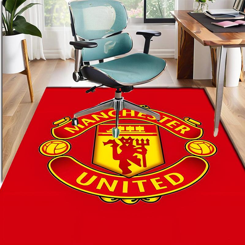 Tappeto con Fantasia Manchester United F.C., Tappetino da Interno/Esterno, per Picnic, Sala Giochi, Camera da Letto, Ufficio, Soggiorno, Tappeto Decorativo per la Casa, Regalo di Compleanno