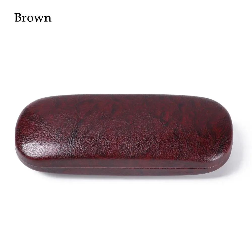 Portable Leather Glasses Case For Women Men Waterproof Hard Frame Eyeglass Case Reading Glasses Box Black Spectacle Cases