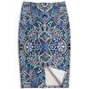 Summer Cartoon Print Elegant Pencil Skirt Women Bodycon High Waist Knee Length Skirt Female