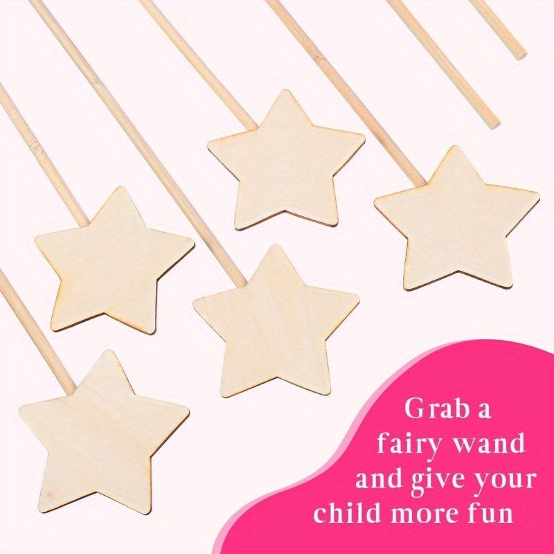 10/20 Stück Holzsternstäbe DIY Prinzessinnen Bastelstäbe Holz Kinder Graffiti Malerei Party Bastelset Unvollendet Ihre Zeichnung Mädchen