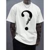 T Shirt Man Question Mark Skull Question Mark Graphic Print Cotton T-shirt Men's Fashion Casual Cotton Short-sleeved Crew Neck