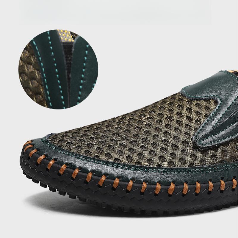 Baskets pour hommes Mocassins à enfiler Maille respirante Chaussures décontractées Fait main Ballerines de conduite pour hommes Été