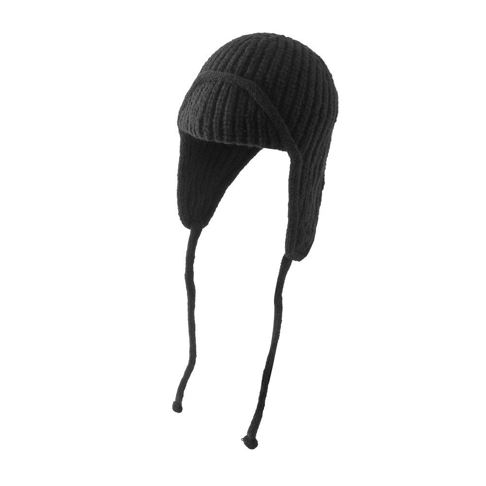 New Knitted Wool Hat Women's Autumn and Winter Warm Ear Protection Flying Hat Solid Color Simple Lei Feng Hat Knitted Hat