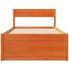 Solid Wood Bed Frame without Mattress Wax Brown 75 x 190 cm Pine Wood