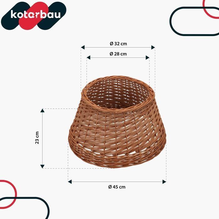 Wicker Christmas Tree Basket Ø 45 Cm - Natural Color Christmas Tree Skirt - KOTARBAU®