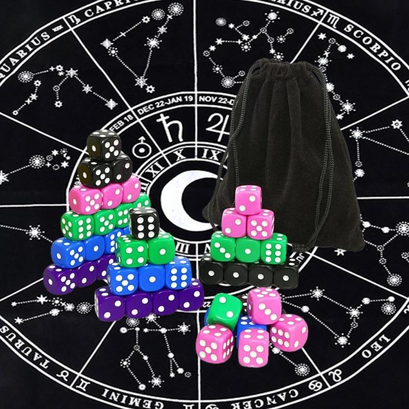 50 Pcs Acrylic 6 Sided Round Corner Dices for Table Game, Classroom Teaching