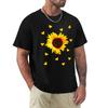 Sunflower Heart Hearts Flower Yellow Floral Tshirt Daily Casual Short Sleeve Tee Shirt