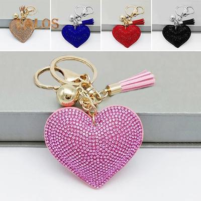 CUSTOM ORDER BOW /& KEYRING BAG BLING Light Pink With Silver Stars//hearts