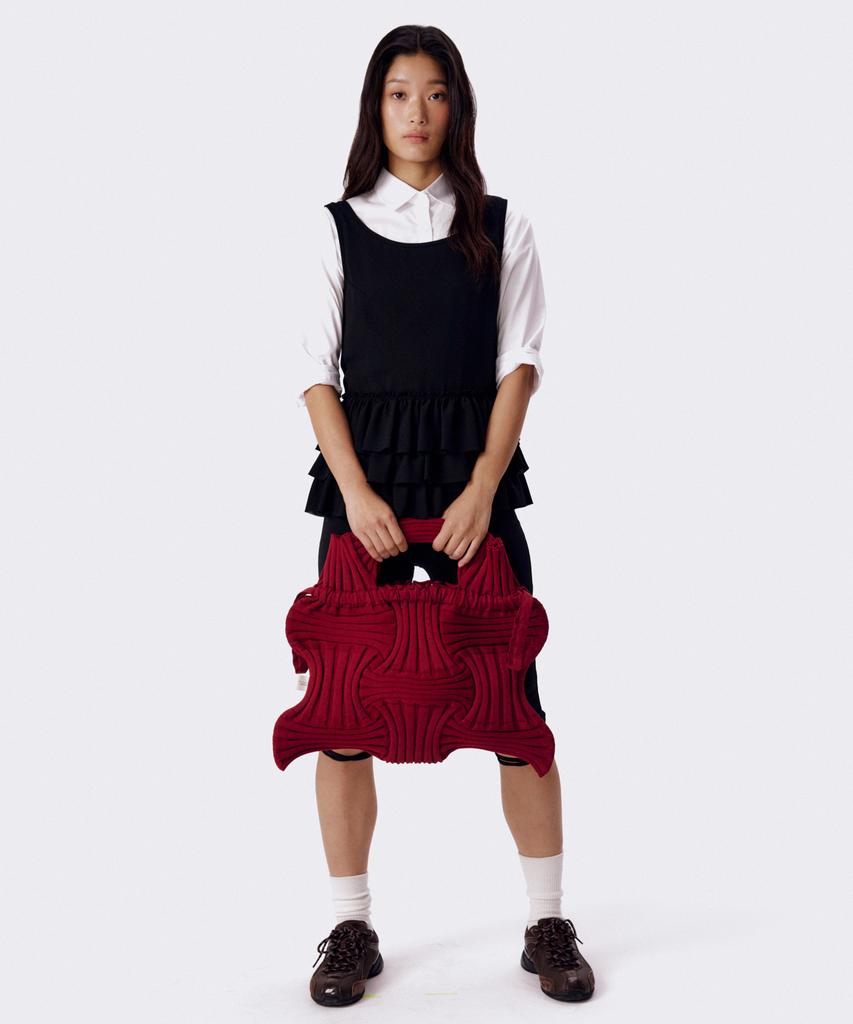Pleatsmama Big Bow Bag Burgundy