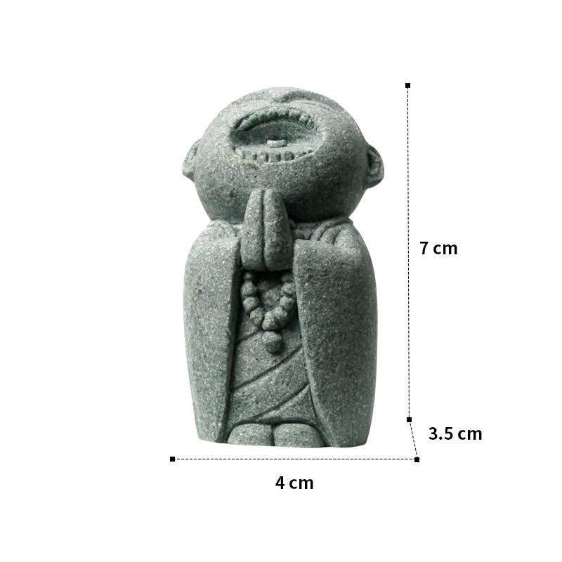 Miniature Monks Figurine Durable Handmade Cute Little Statue for Shrine Bedroom Living Room Car Dashboard Decor