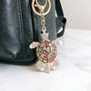 Cute Turtle Shape Rhinestone Keychain Sparkling Faux Crystal Bag Charm for Purse Handbag Accessory Gift for Women Girls