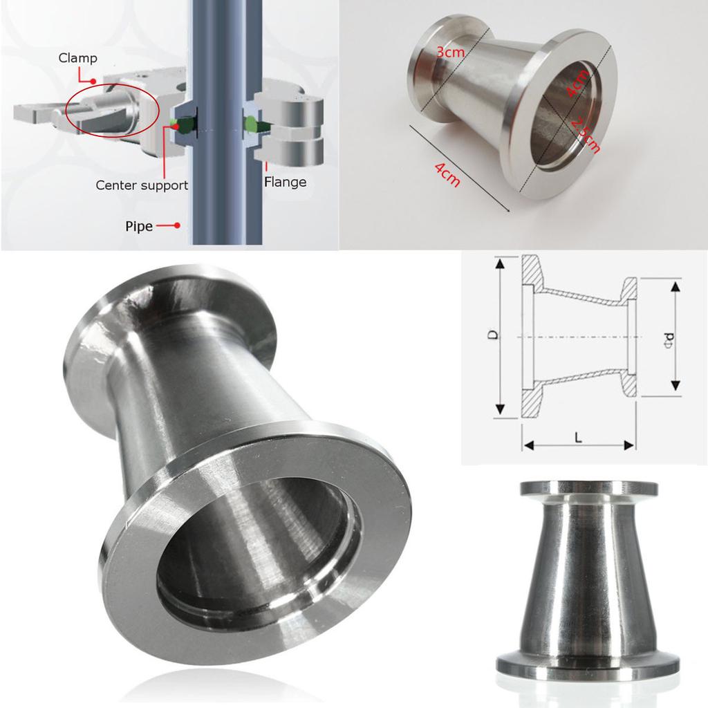 to KF-40 NW40 Stainless Steel,Vacuum Adapter Reducer Straight KF-16 Vacuum Fittings Flange NW16