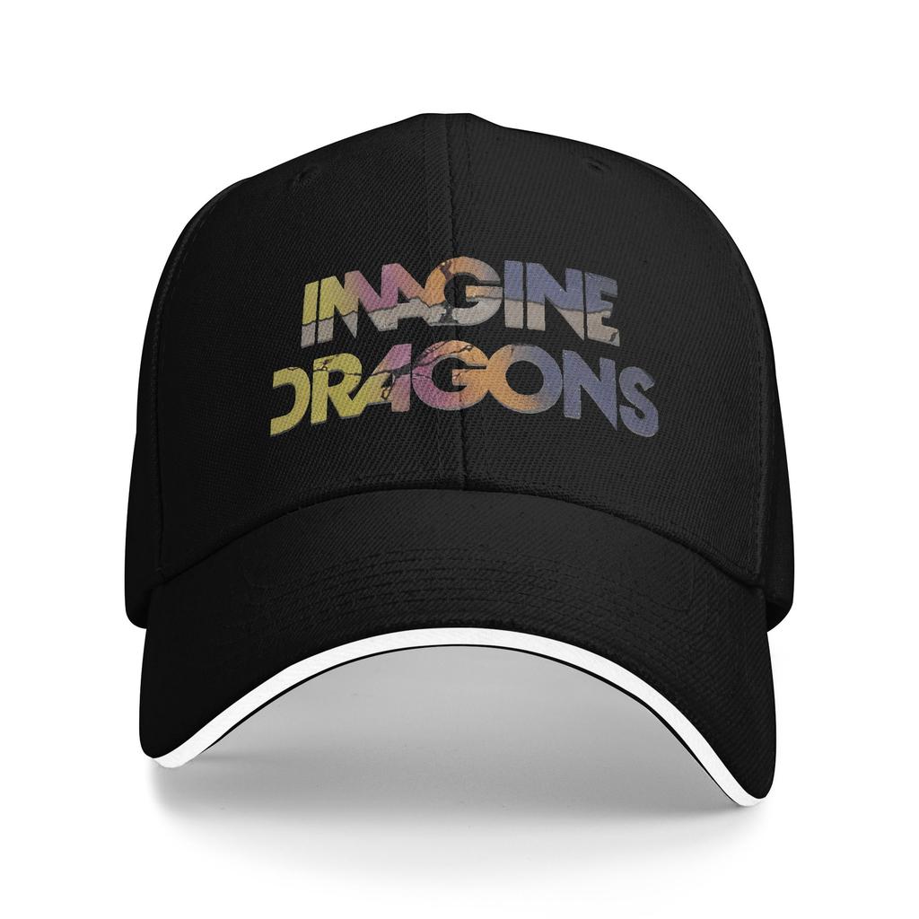 Adult Rock Music Logo Tour Sandwich Cap   Outdoor Baseball Cap Imagine Dragons Band Trucker Hat Adjustable Trucker Cap Summer