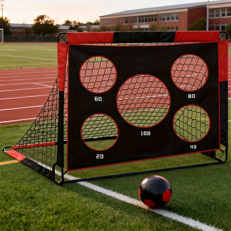 2-in-1 Soccer Goal with Detachable Oxford Cloth Multi-Hole Football Training Net