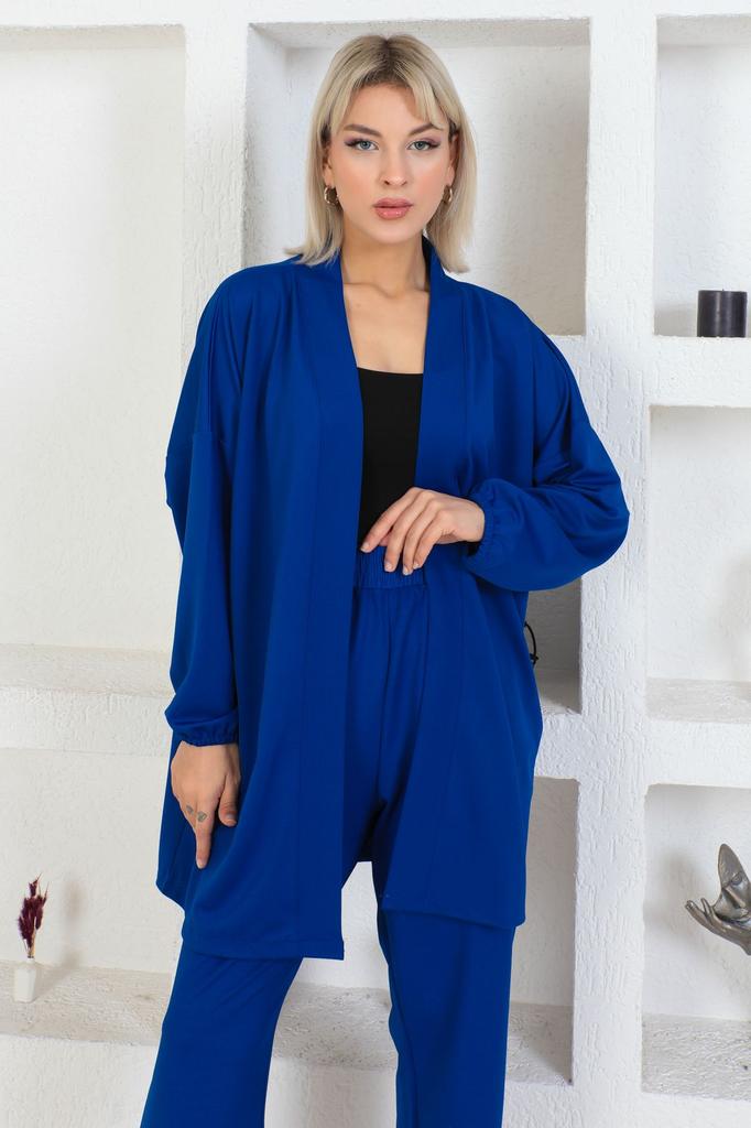 Stil Femei Mari Marime Sub-Super Echipă Costum Plus Marime Crep Cu Jachetă Și Pantaloni