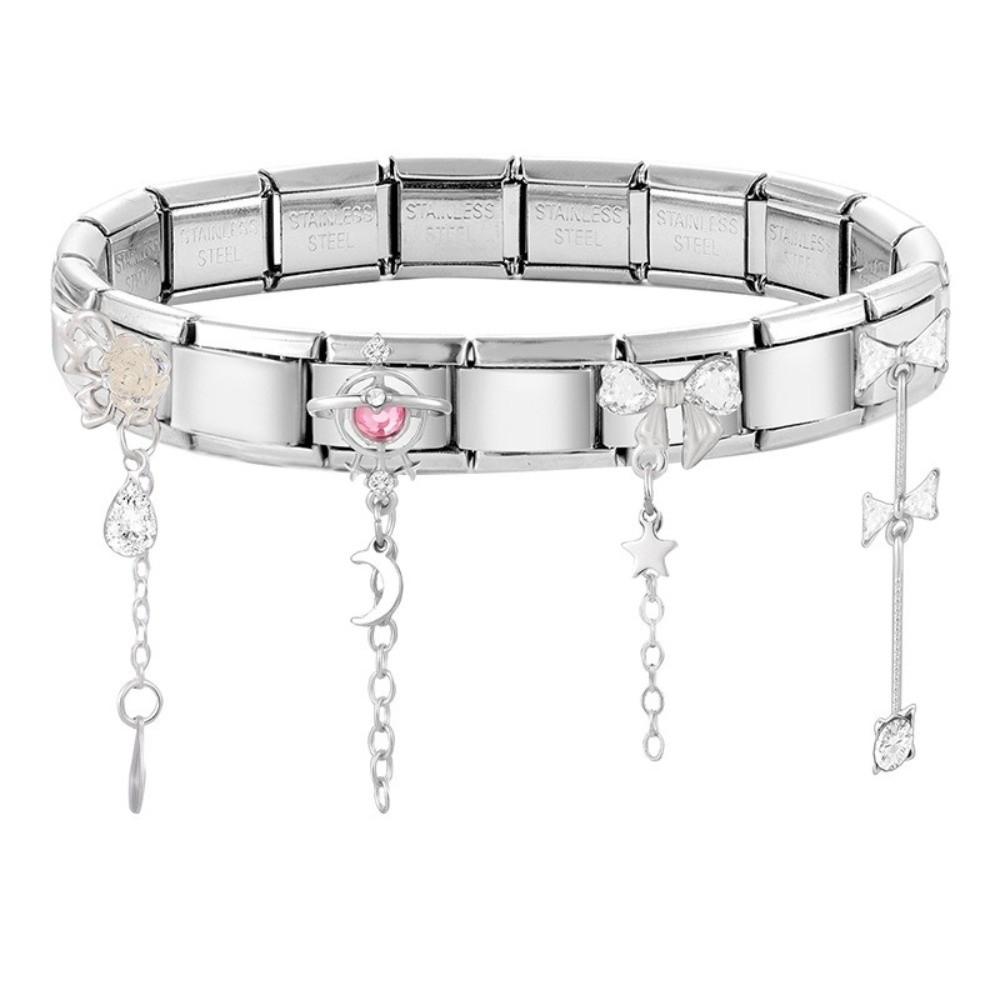 Butterfly Bow Knot Zircon Bracelet Links Stainless Steel Bracelet Links  Bracelet Crafting