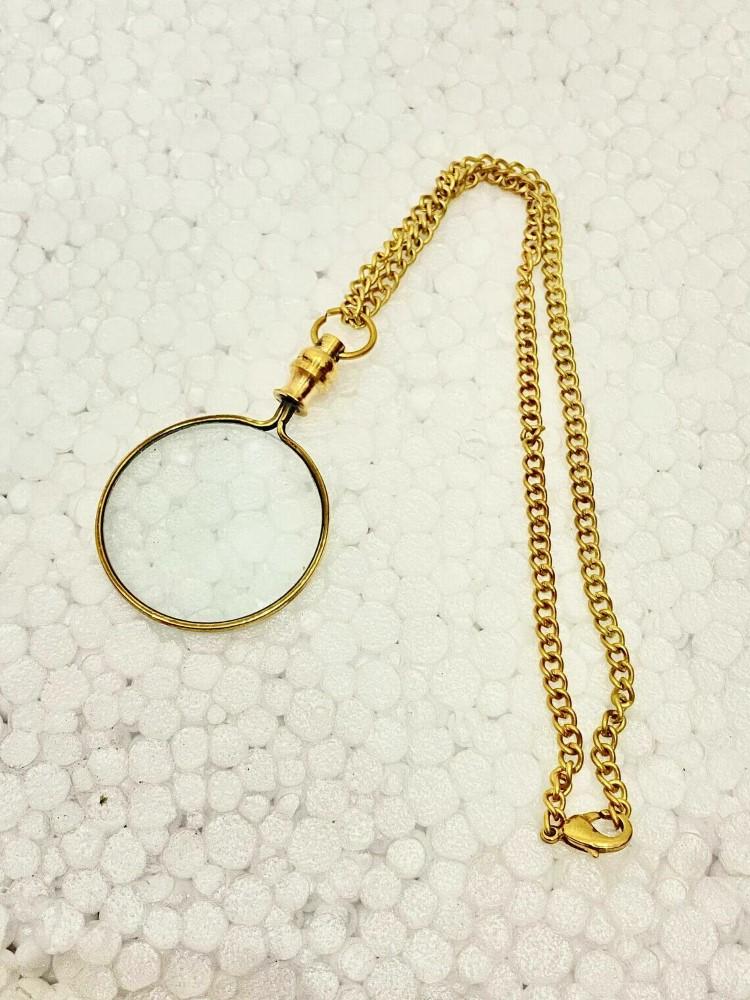 Pocket Magnifying Glass & Leather Box 20X Pocket Monocle Costume Antique Retro,